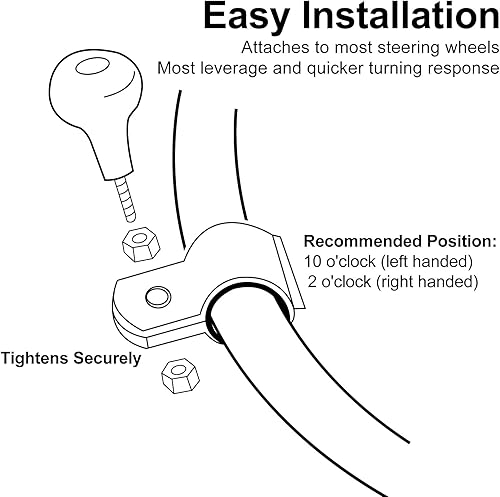 Miniatura 7 de Tallew 2 Piezas Pomos Giratorios para Volante Pomos Suicidas Volante Rotación 360 Grados Accesorios de Tractor para Autos, Camiones, Tractores,