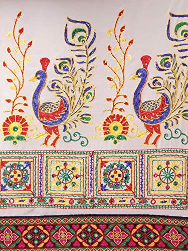 Image of SERONA FABRICS Women's Georgette Embroidered Work Bandhani Printed Saree With Blouse Piece