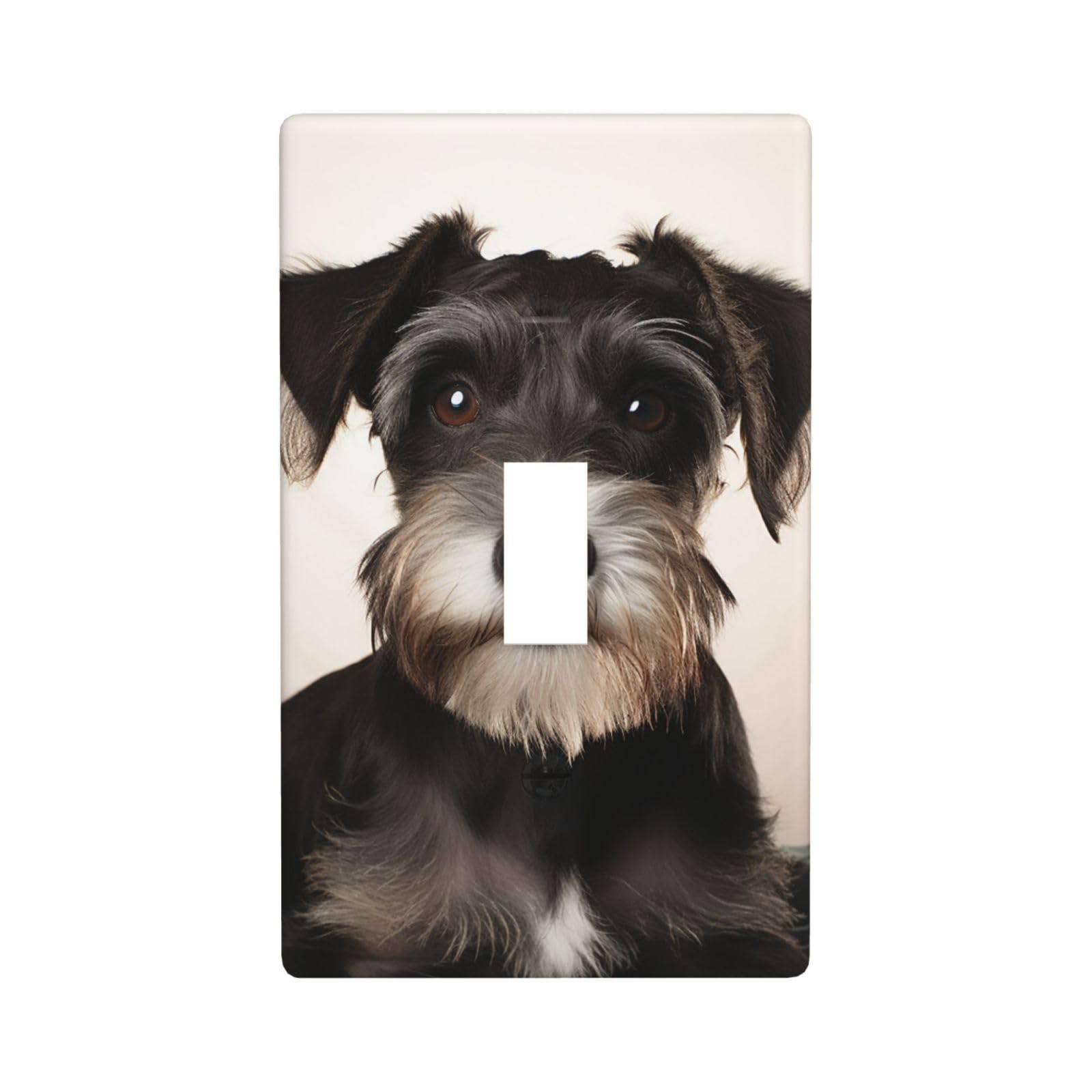 1-Gang Decorator Wall Plate Cute schnauzer Light Switch Cover Single Toggle Receptacle Outlet Wall Plate 4.5" x 2.8" Wallplate Unbreakable Polycarbonate Outlet Faceplates Covers