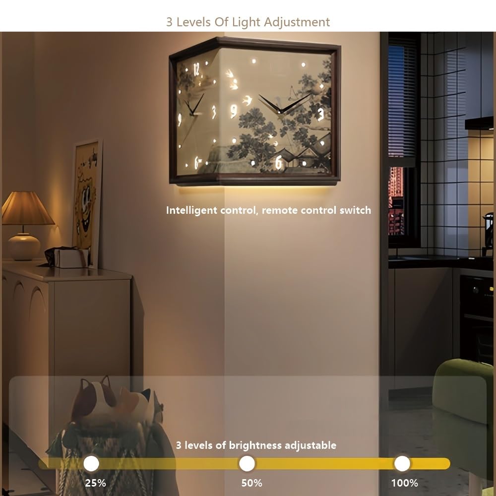 Luminous Corner Wall Clock Square LED Double Sided Corner Wall Clock ...