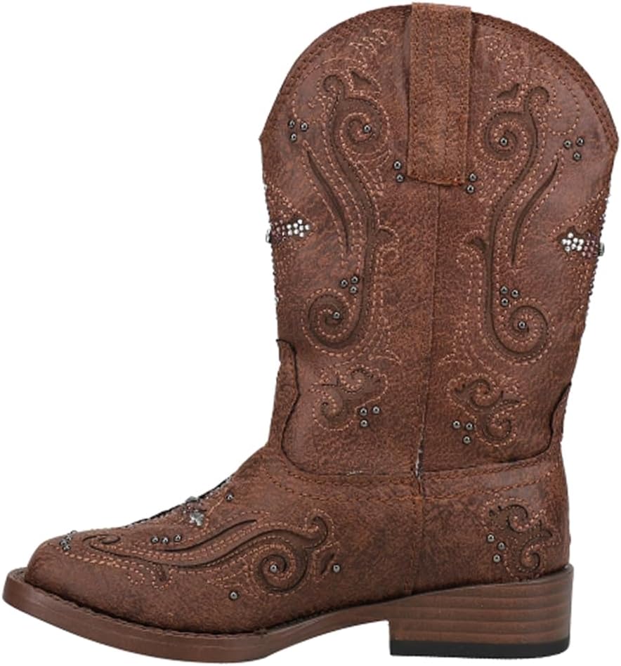 ROPER Kids Girls Faith Square Toe Casual Boots Mid Calf - Brown - Size 12 M