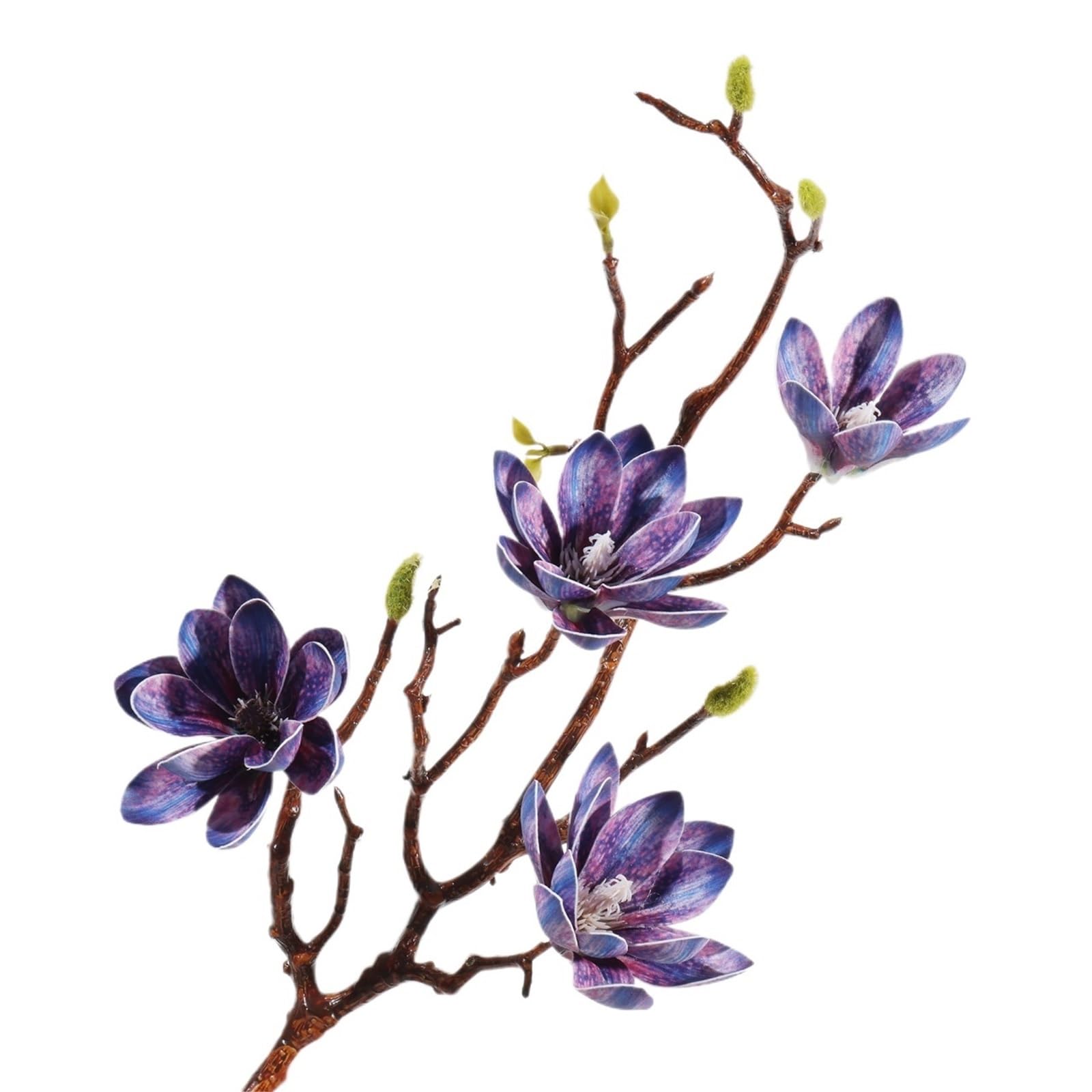 WLH Alexanders 3pcs Artificial Magnolia Flower Branches 72cm Long Stem Faux Floral Faux Bloom for Home Decor Centerpieces faux flower(Lila)