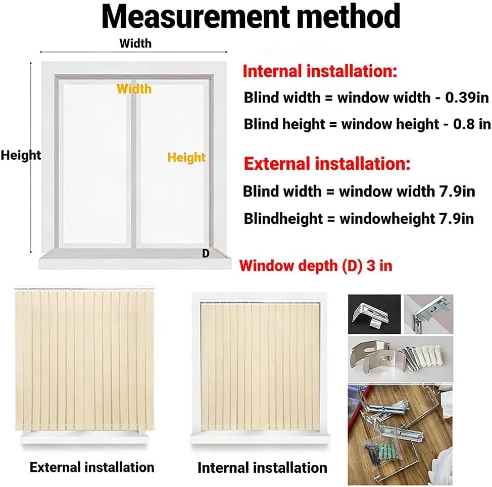 Vertical Window Blinds for Sliding Glass Doors, 55" 59" 63" 68" 71" 78" 83" 88" Beige Cordless Room Darkening Vertical Window Shades for Patio, Privacy Light Control Fabric Slats(71" W x 39" H)