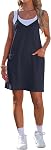 WNEEDU Womens Summer Dresses Sleeveless Casual Dress Spaghetti Strap Beach Sundresses with Pockets