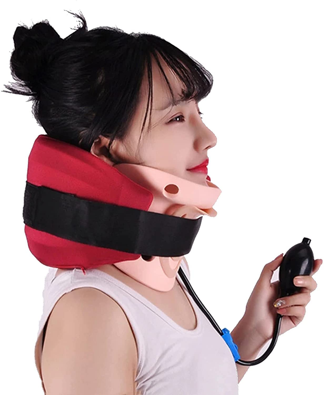 Zervikales Nackentraktionsgerät und Nackendehner - Aufblasbares und verstellbares Halsband und Nackenstützkissen, hochwertiges Nackentraktionsgerät für den Heimgebrauch