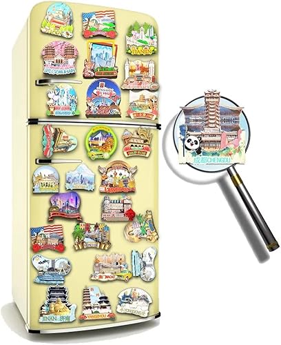 Miniatura 4 de China Chengdu imán de nevera imán de madera 3D monumentos viajes coleccionables recuerdos decoración hecha a mano -23