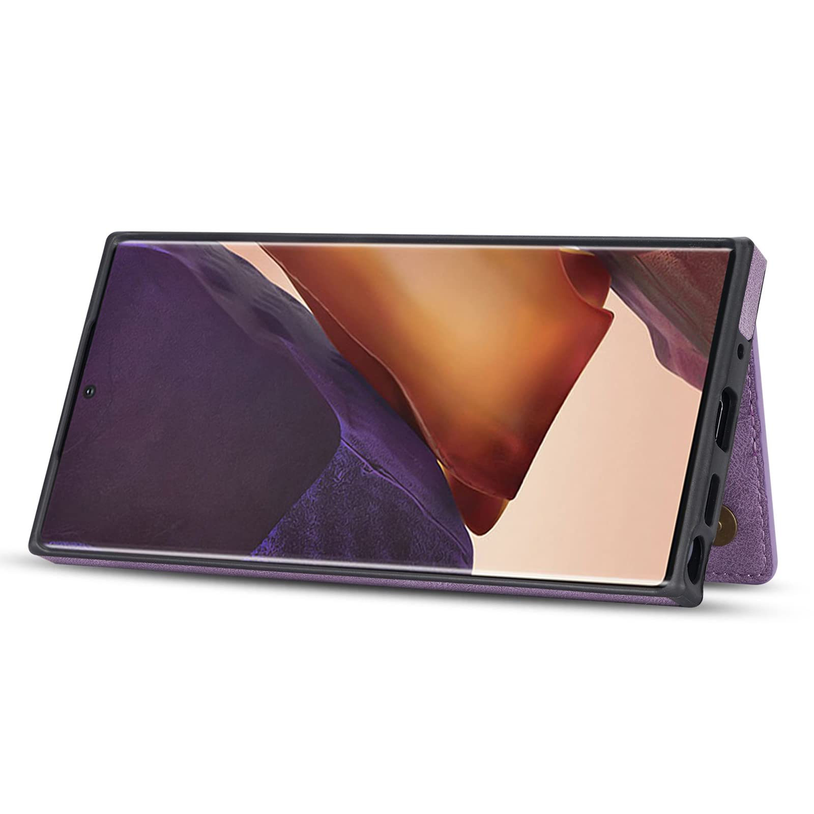 Custodia per Samsung Galaxy S22/S22+/S22 Ultra, Cerniera Custodia Portafoglio con Tasche Premium in Ecopelle Antiurto Cover Posteriore Flip TPU Protezione Case,Viola,S22plus 6.55"