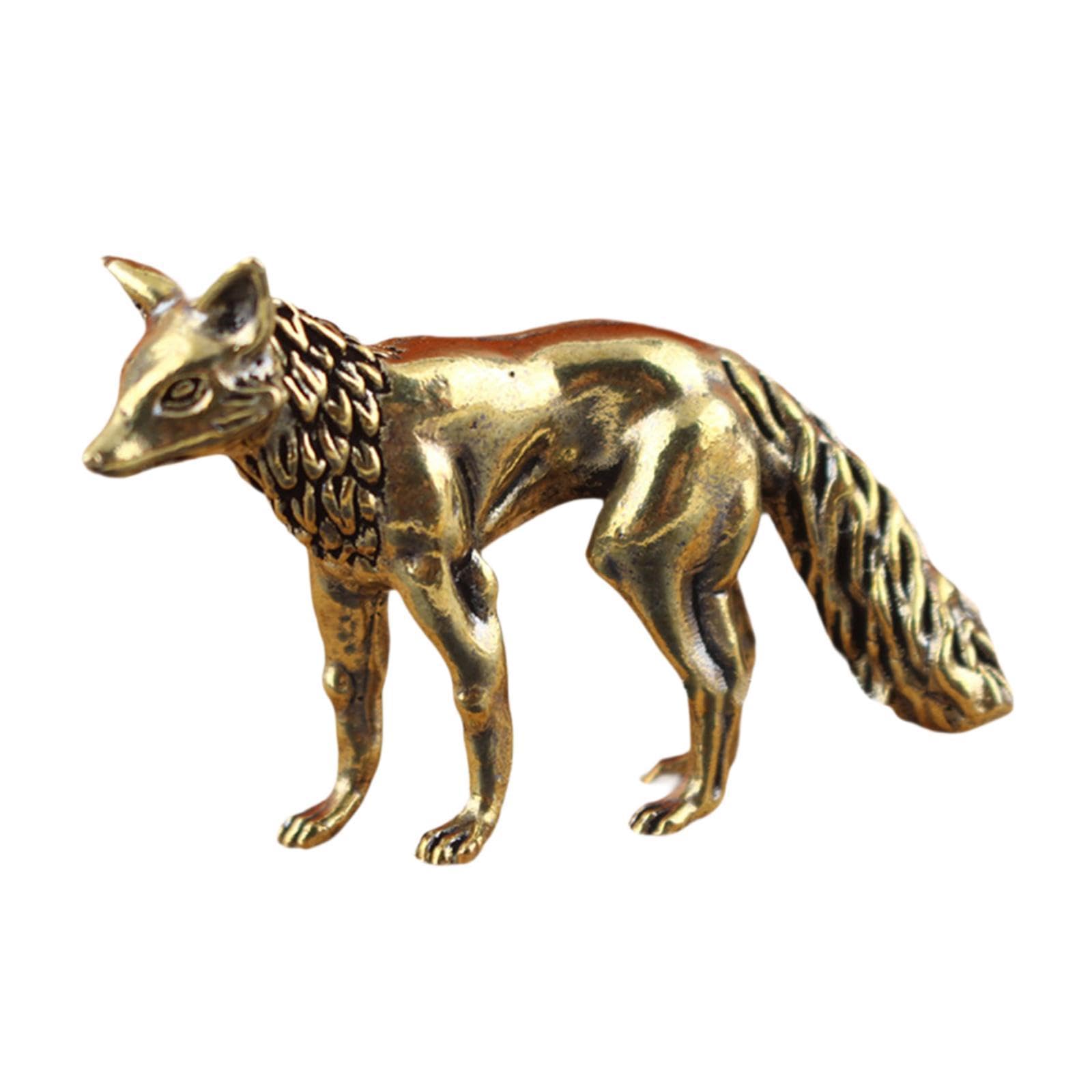 Statuette miniature en laiton design élégant pour étagère salon