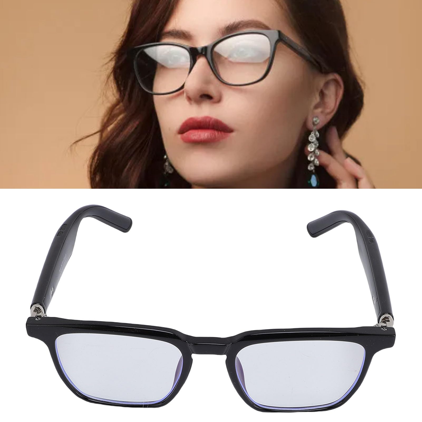 AI Smart Glasses con Traduzione in Tempo Reale, Wireless Bluetooth Traduttore AI Smart Glasses Interpretazione Simultanea per Oltre 100 Lingue, Occhiali da Sole Polarizzati per (BLACK)