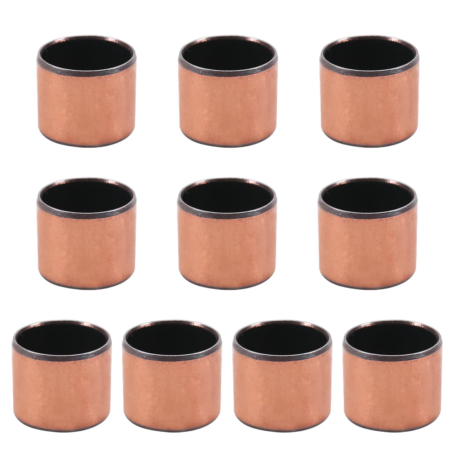 Aicosineg 10Pcs Oilless Bushings Sleeve Bearing Solid Friction Oilless Bushing 0.62in Bore x 0.7in OD x 0.59in Length Plain Bearings Wrapped Bushing