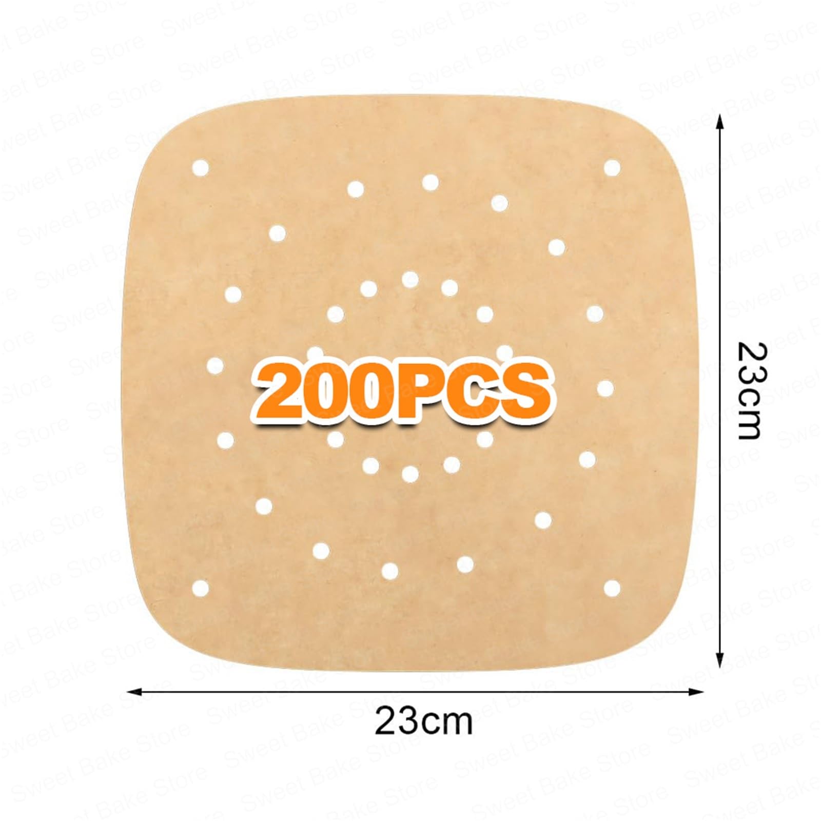 papier de charcuterie Tapis de cuisson carré perforé for friteuse à air, papier sulfurisé antiadhésif sans huile for friteuses, micro-ondes et cuiseurs vapeur(23CM 200PCS)