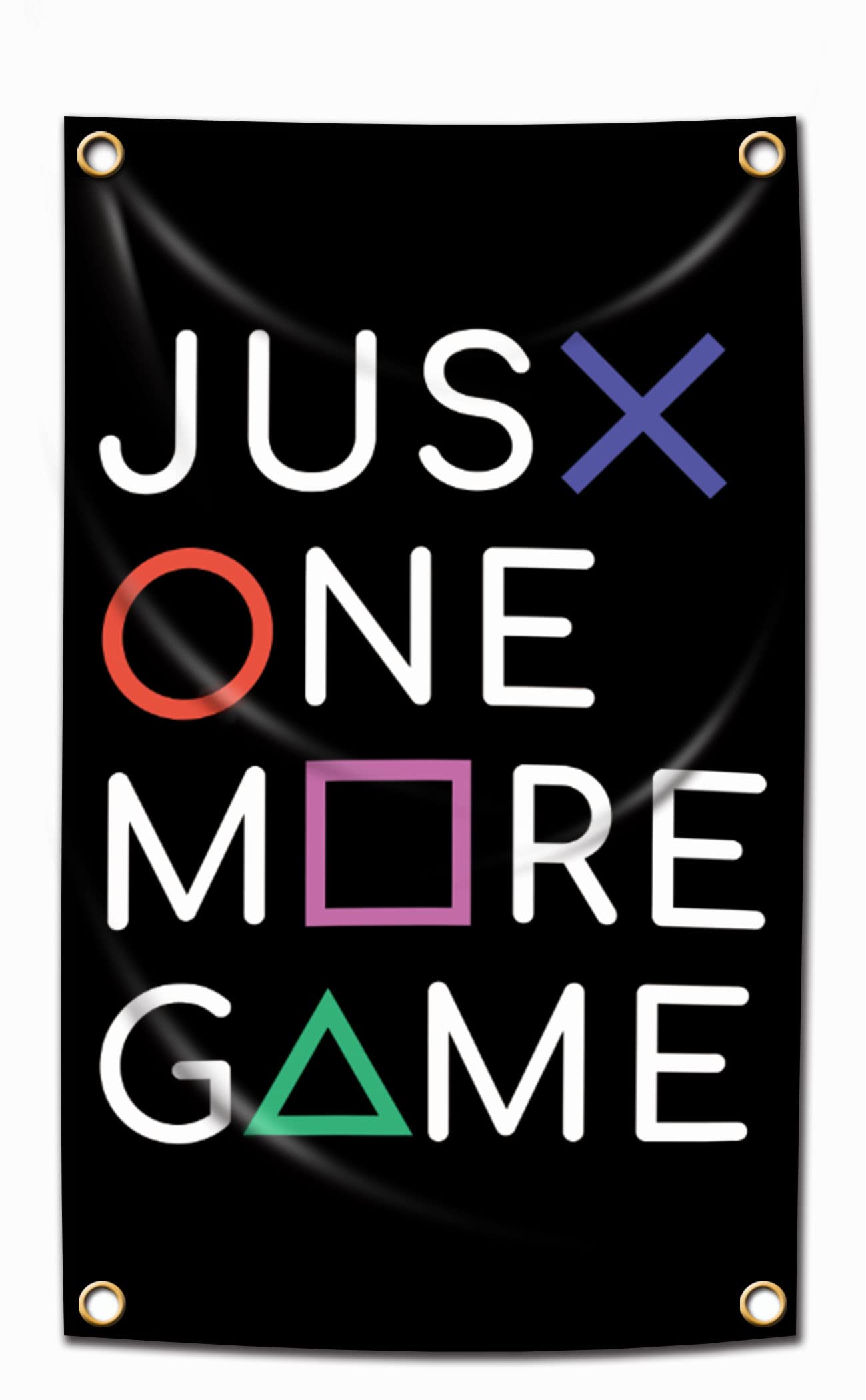 Bradykin Gobelin JUST ONE MORE GAME baner flaga gamingowa gobelin ścienny gry wideo wystrój domu 0,9 x 1,5 m wisząca sztuka pokój w akademiku plakat salon dekoracyjny dla graczy akcesoria