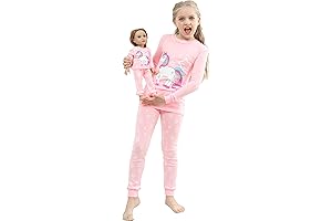 Leveret Kids & Toddler Pajamas Matching Doll & Toddler Girl