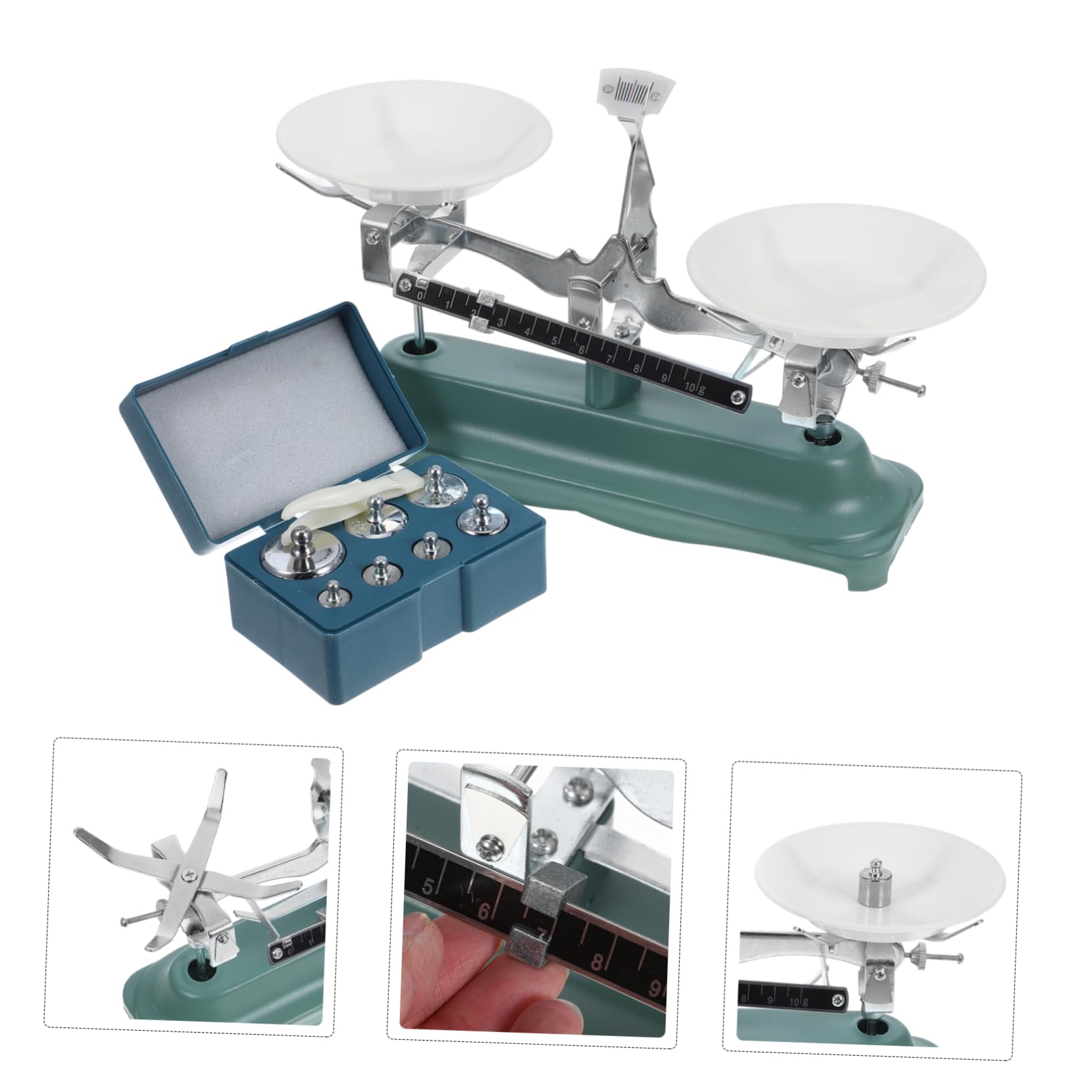 Zerodeko 2 Set strumenti didattici laboratorio peso industriale di grandi dimensioni scale di bilancia a triplo raggio scala a triplo raggio bilancia con pesi gomma da cancellare