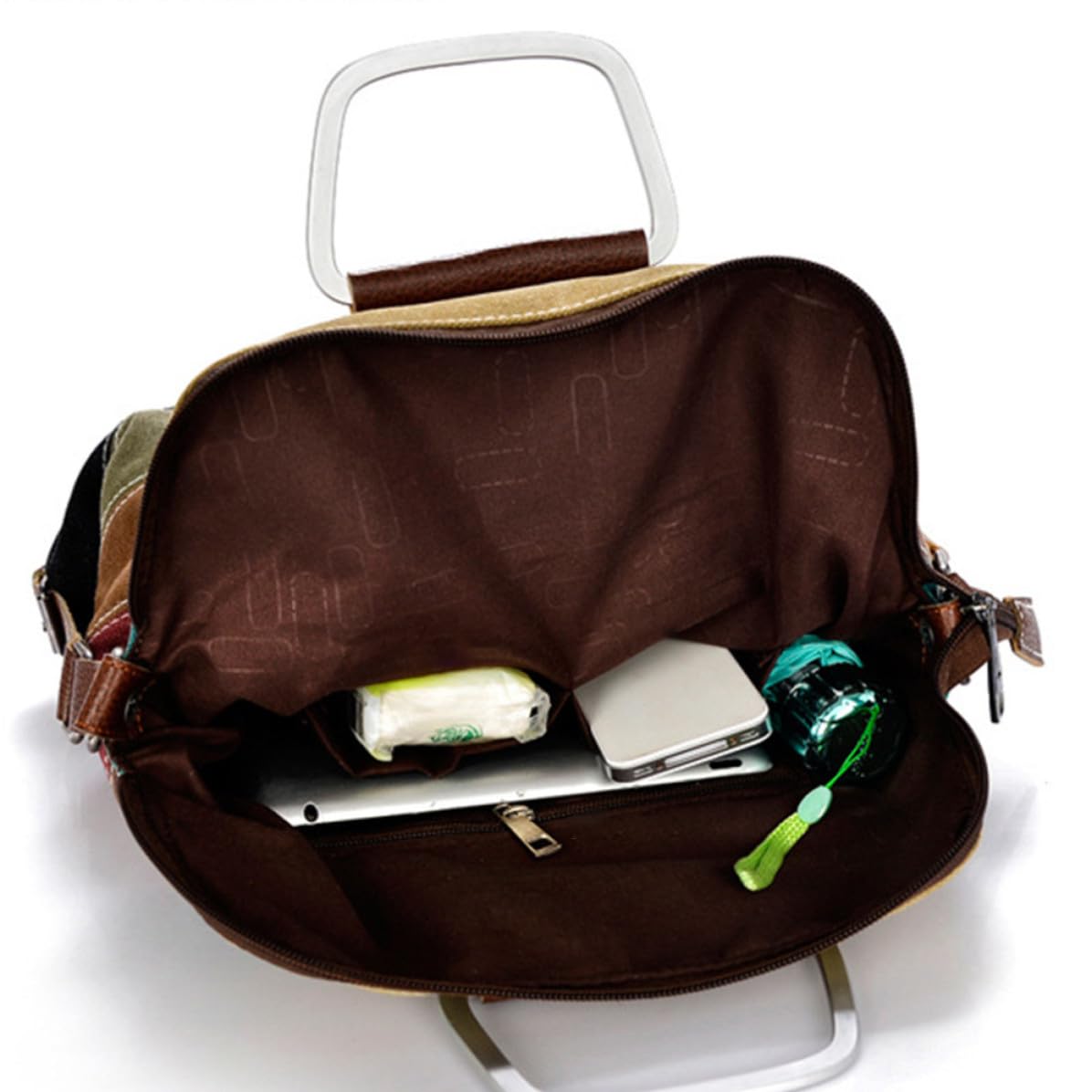 Bolso Bandolera de Lona para Mujer Gran Capacidad, Asa Resistente y Diseño Retro Elegante, Adecuado para Compras y Almacenamiento Diario
