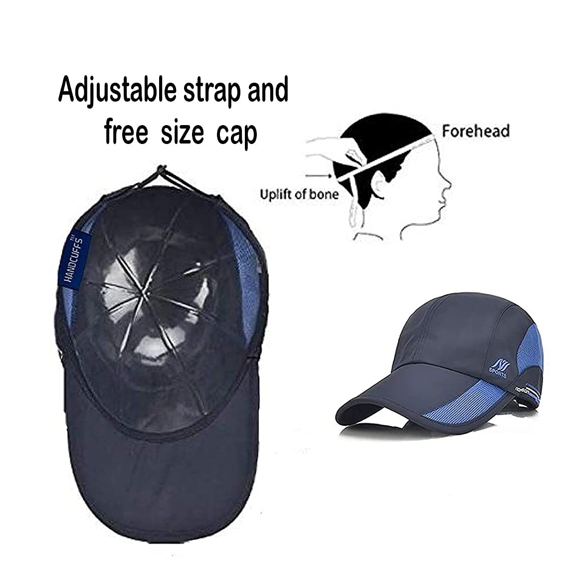 Handcuffs Unisex Caps Cotton Stylish Baseball Cap Adjustable Free Size Summer Hats for Men & Women Sports Running Cap (Grey) 1