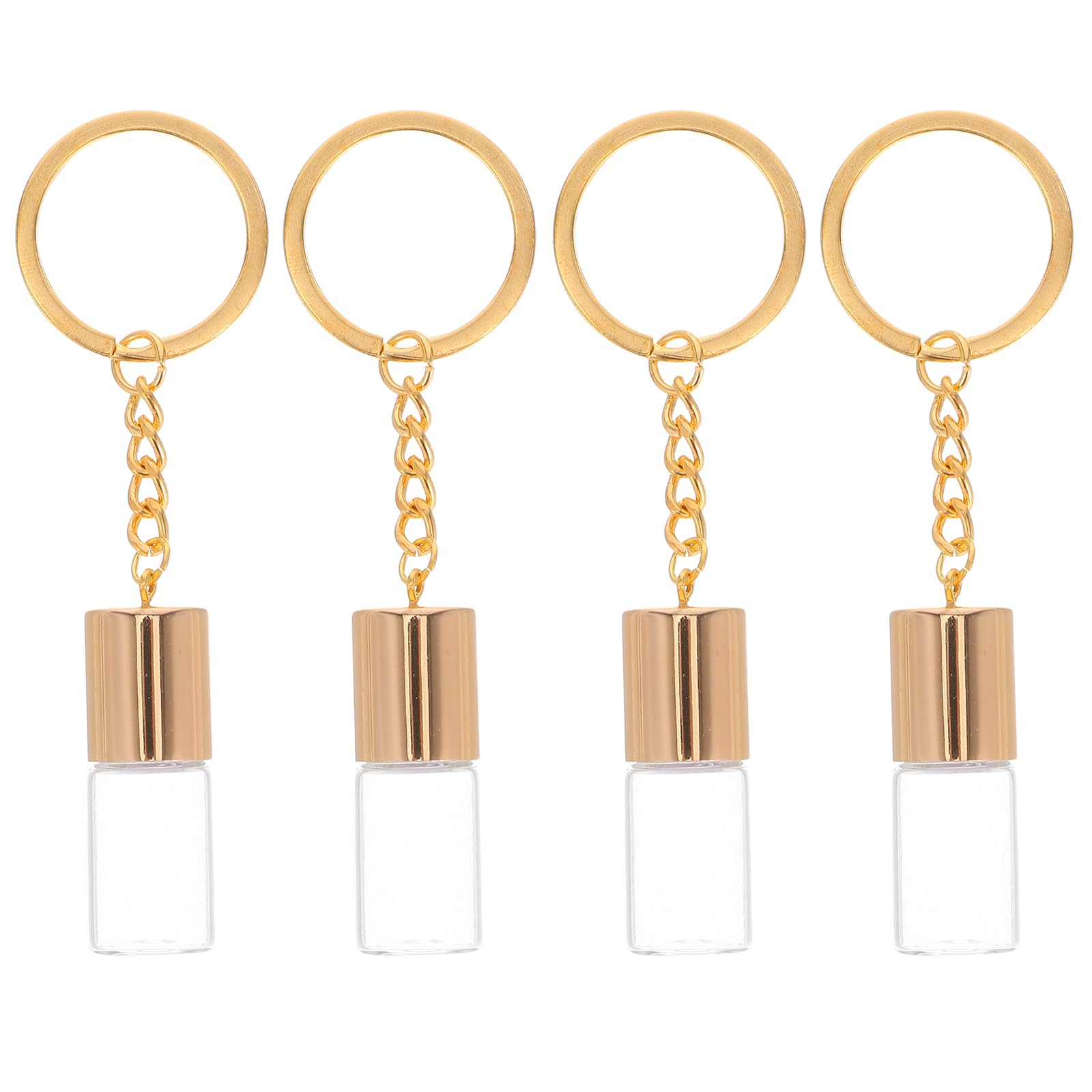 Llavero de mini botella de perfume de vidrio Hohopeti set de 4 piezas