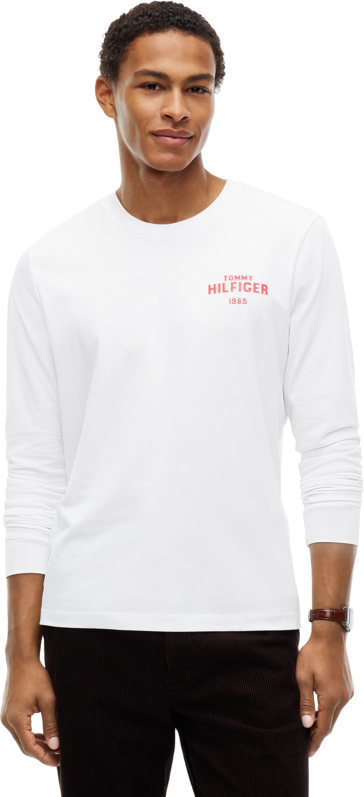 Tommy Hilfiger Herren Hilfiger 1985 Graphic Ls Tee Mw0mw44879 L/S T-Shirt