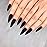 Morily 24pcs Fake Nails Matte Pure Color Medium Long Stiletto Almond Press on Nail False Tips Artificial Finger Manicure for Women (Black)