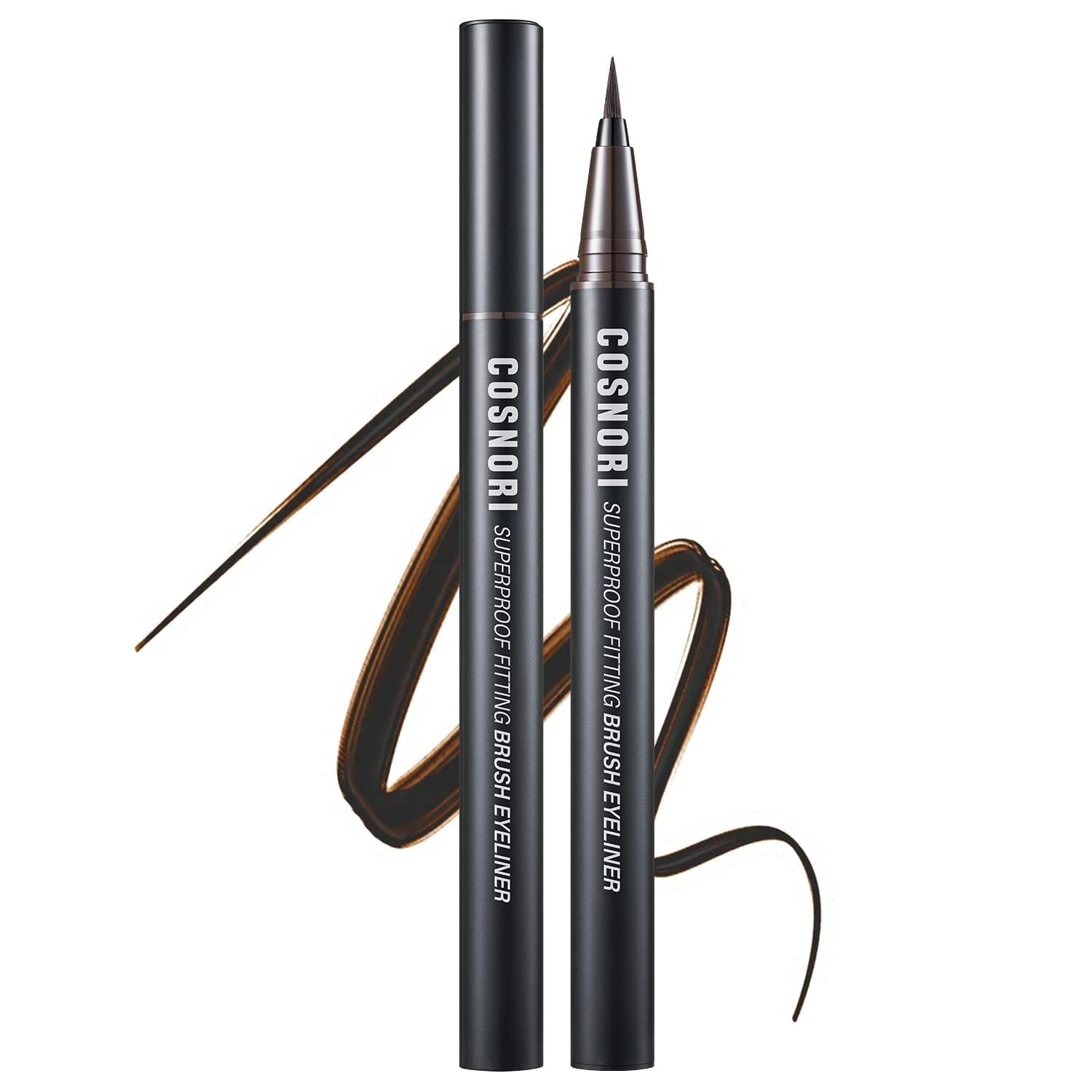 Amazon.com : COSNORI Superproof Brush Eyeliner 03 Brown - 24h Pen