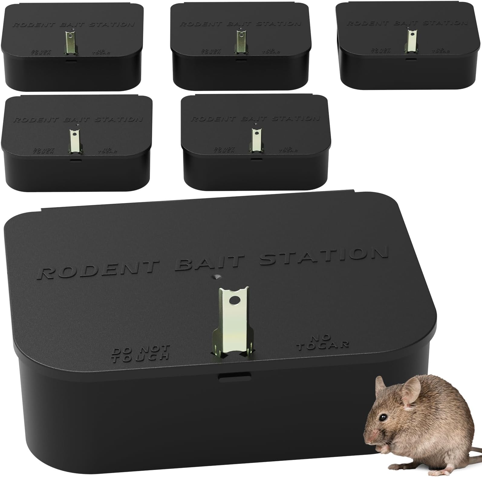 Anblak Rat Station Box with 1 Key, Complete Rodent Solution Keeps Rats Away, Pet & Child-Safe, Lock & Key Available, Reusable & Long-Lasting, Indoor & Outdoor, 2 Pack