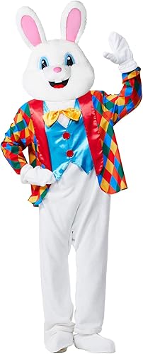 Disfraz de conejo de Pascua para adultos, disfraz de mascota de conejo de lujo, enterizo para fiesta, talla grande, traje de vacaciones para
