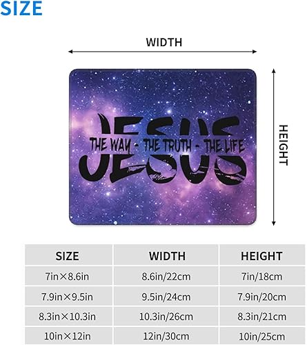 Miniatura 7 de Alfombrilla de mouse con texto en inglés "I Love Jesus", impermeable, para computadora de escritorio, tamaño 8.6 x 7 pulgadas