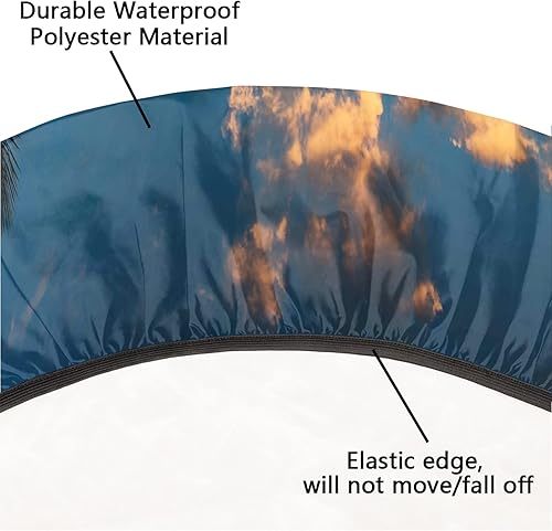 Vista 359 de cfpolar Mantel redondo ajustable de verano, hojas de palma tropical, borde elástico, mantel redondo lavable para uso en interiores y exteriores, se