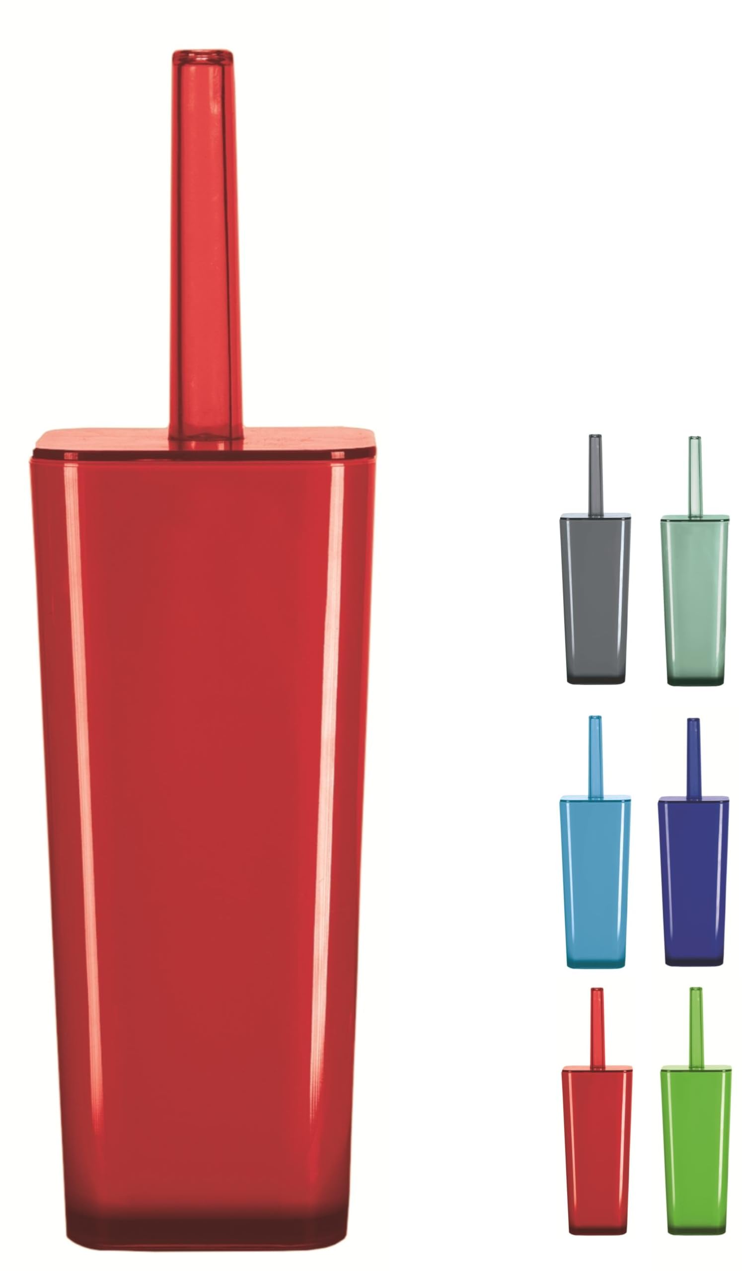 KW "Easy" Enlcosed Plastic Toilet Brush and Holder (Red)