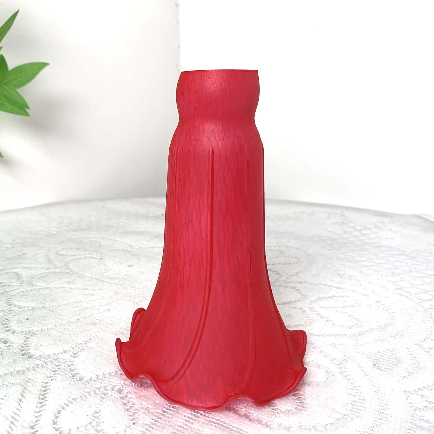 Bieye LS97 Lily Flower Blown Glass Lampshade (Red, Opening I.D. 1.26" x O.D. 1.5") image 5