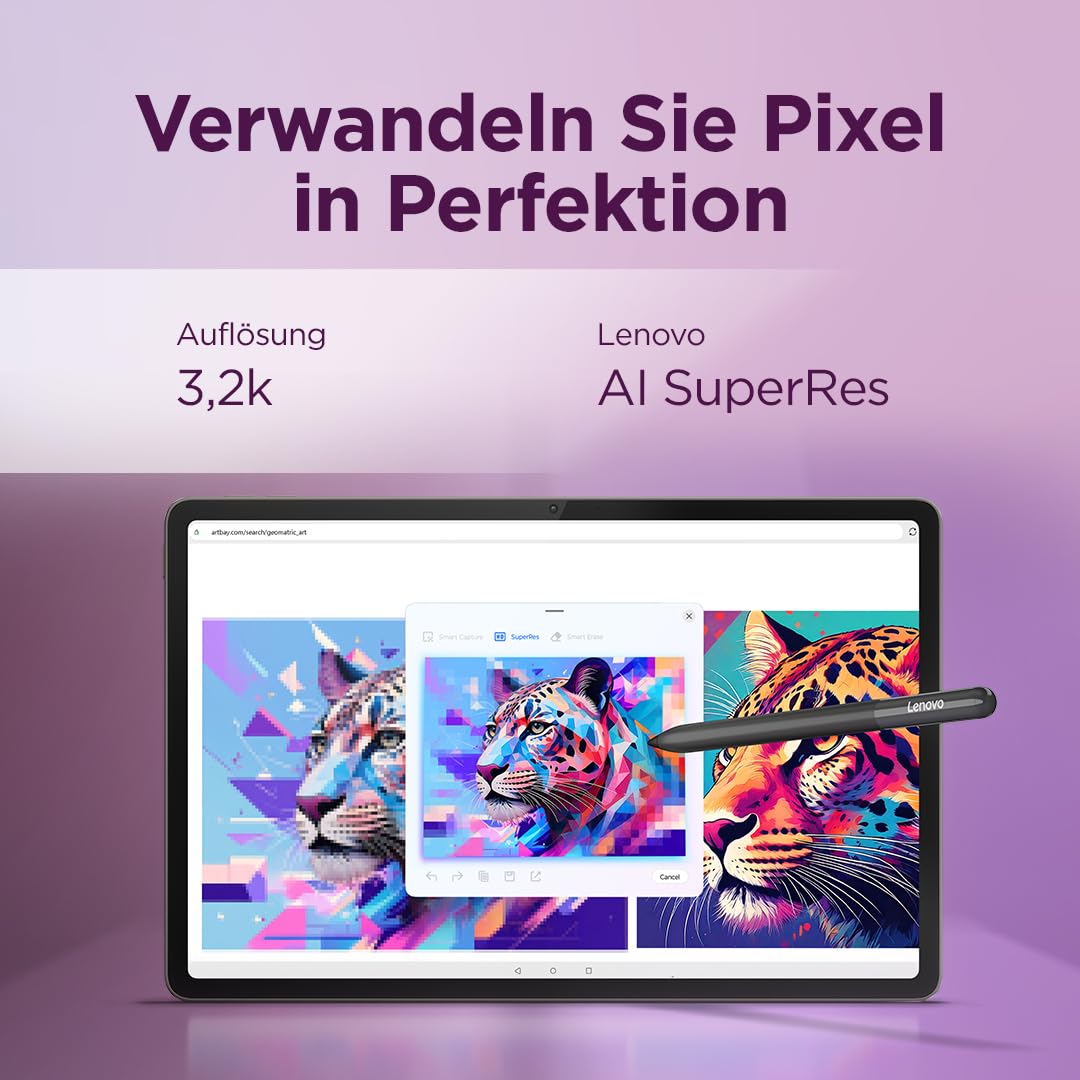 Lenovo Yoga Tab Tablet | 11.1" 3.2K LTPS Display | 16:10 | Qualcomm Snapdragon 8 Gen 3 | 12GB RAM | 256GB Speicher | Qualcomm Adreno 750 Grafik | Android 15 | Luna Grau | Inkl. Lenovo Tab Pen Pro