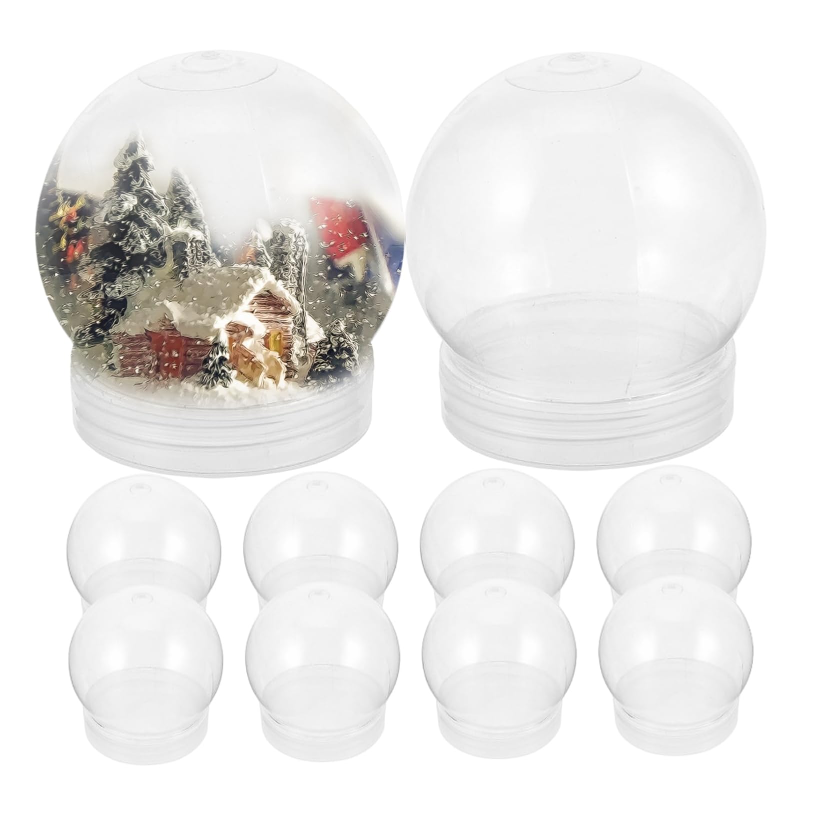 Tsawntd Snow Globe with Screw Off Cap 10Pcs Clear DIY 140ml Empty Fillable Water Globe for Christmas Crafts Decoration Candy Snow Kit Water Christmas