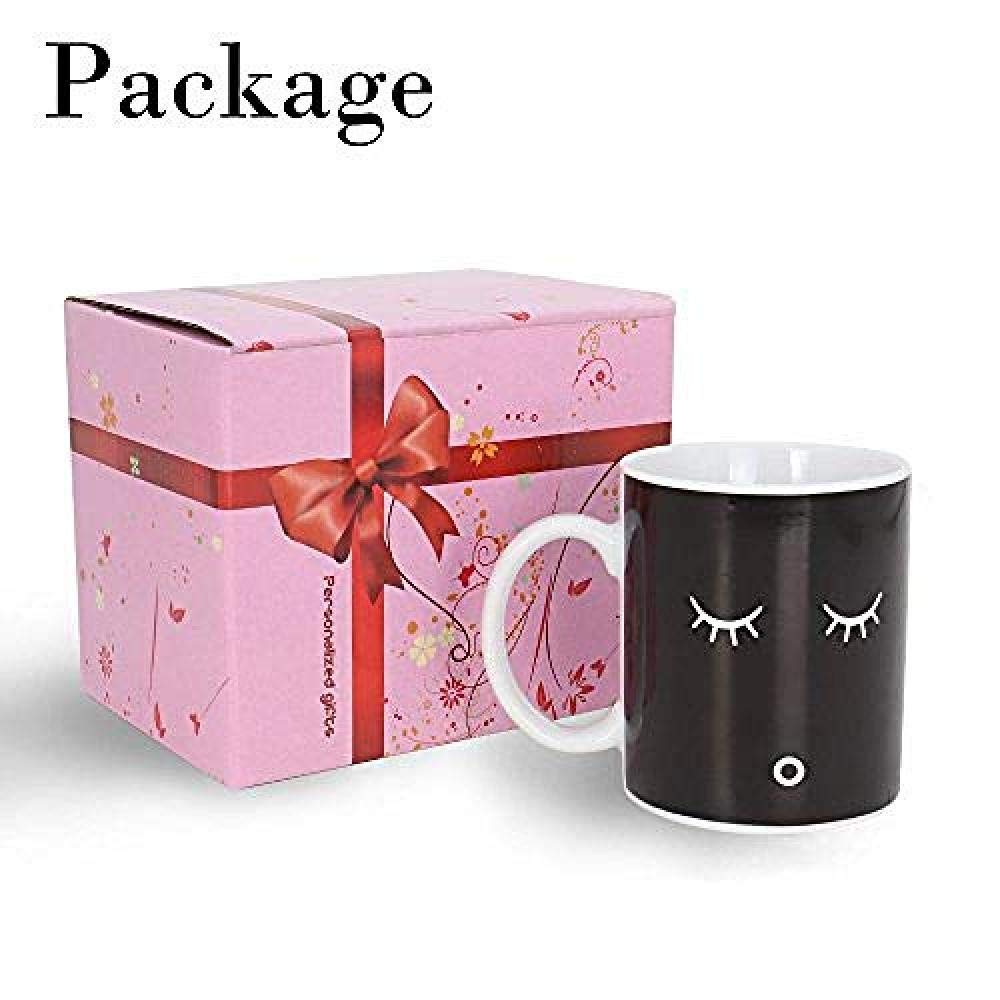 Taza mágica que cambia de color para cumpleaños, oficina, amigo, familia, regalo @negro 6@Black7