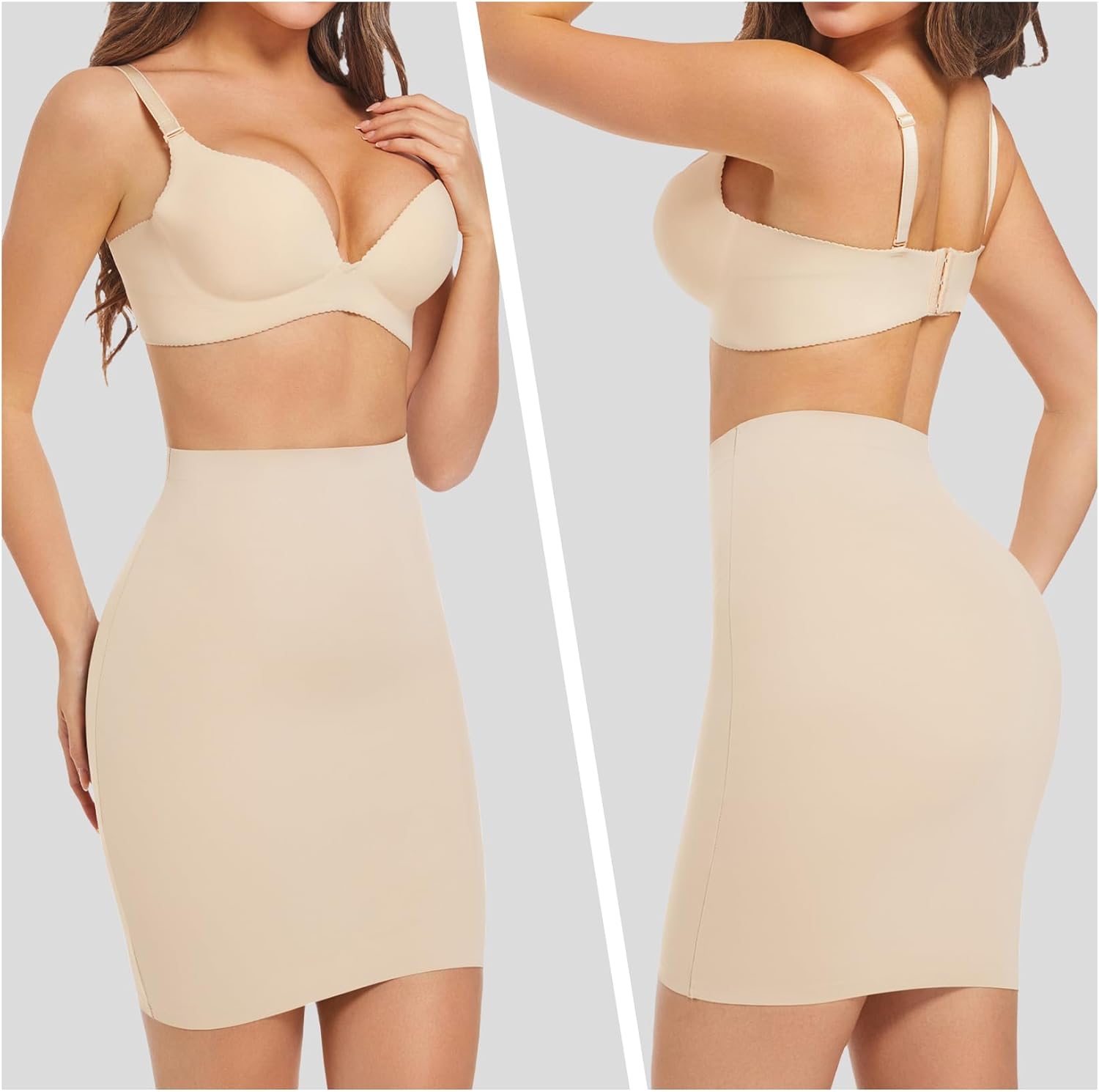 ONEW Shapewear Slips For Under Dress Half Slip Dress Tummy Control Seamless Slip Skirt Body Shaper For Women - Image 2