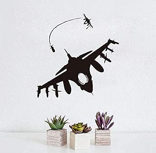 asqwq Art Waterproof Fighter Jets Attack Target Vinyl Wall Stickers for Kids Rooms Airplane Art Decal Living Room Self Adhesive Wallpaper Home Decor58X59cm - coolthings.us