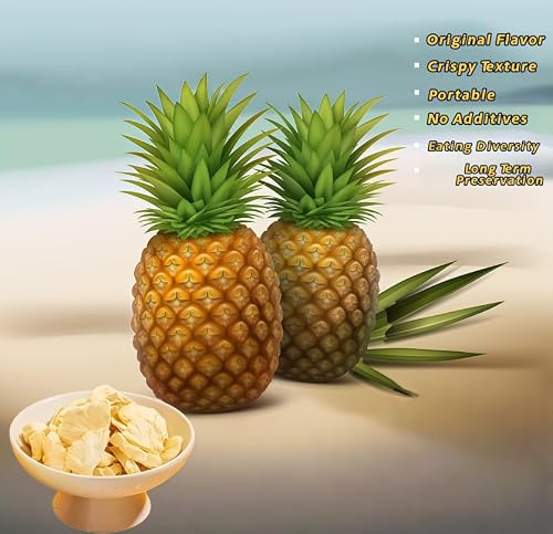 Freeze dried pineapple chunks, freeze-dried fruit, 210g/7.41oz (1 can) freeze-dried pineapple slices, suitable for baking, snacks, sealed storage can
