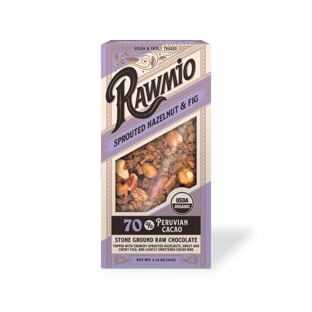 Rawmio Hazelnut & Fig Bark - 2.12 oz. - Raw, Organic, Vegan, Kosher - Pack of 12