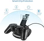 VSEER Playstation 3 Controller Charger, Dual Console Charger Charging Docking Station Stand for Playstation 3 PS3 with LED Indicators, Black