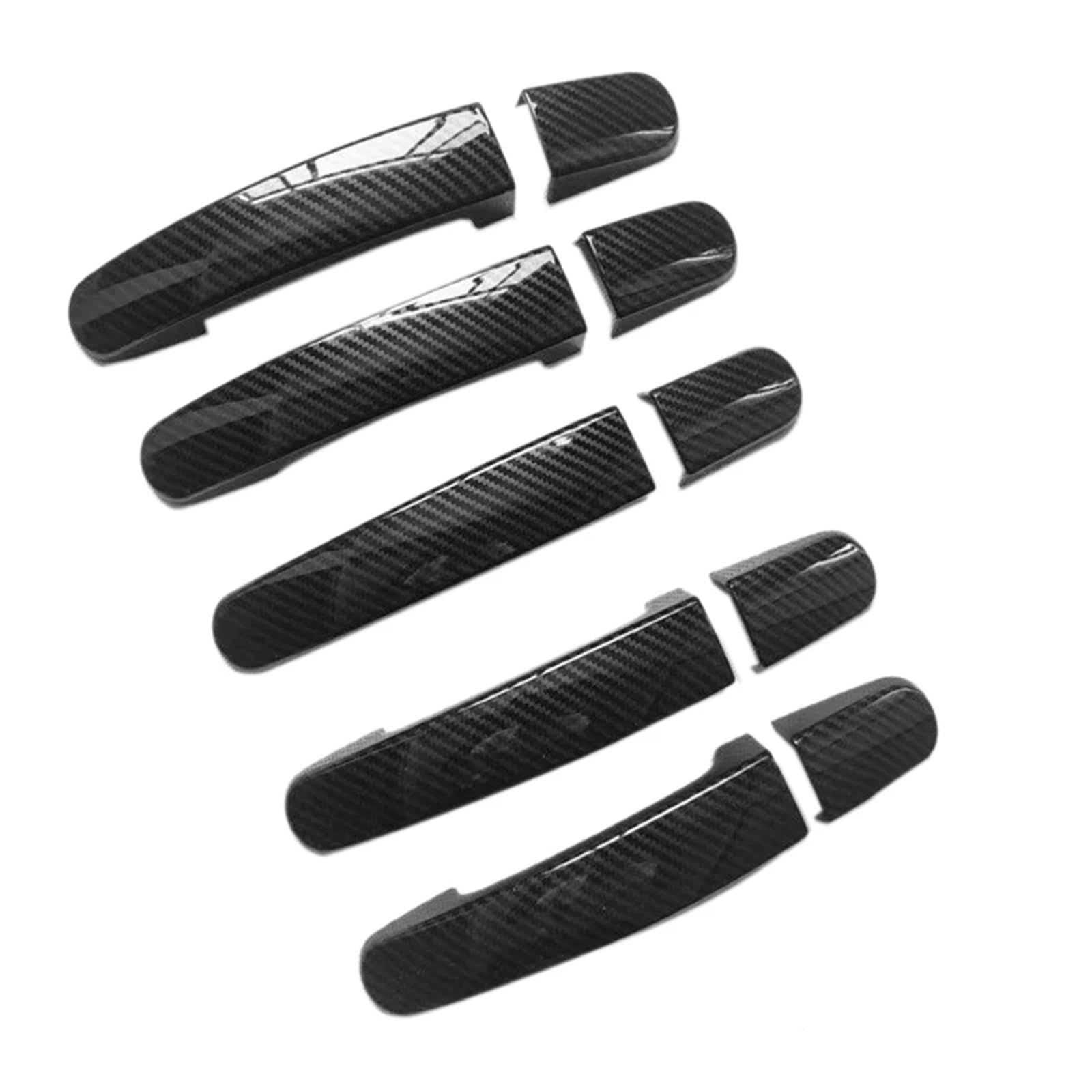 Rdwspli One Color Exterior Handle Shell Compatible With For Transit For Custom For Tourneo 2014-2020 5Pcs Car Door Handle Cover Trim Carbon Fiber Sticker Decoration