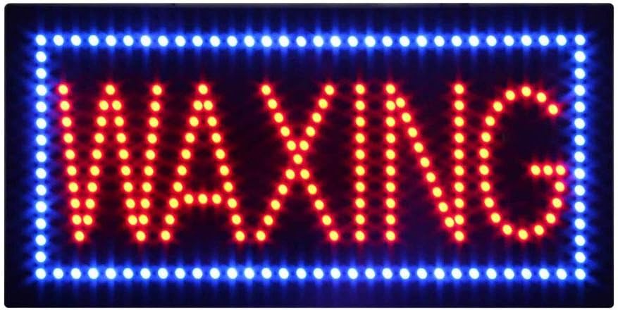 LED Waxing Sign, Super Bright LED Open Sign for Beauty Salon Electric Advertising Display Sign for Waxing Hair Removal Service Business Shop Store Window Home Decor. (24" x 12")