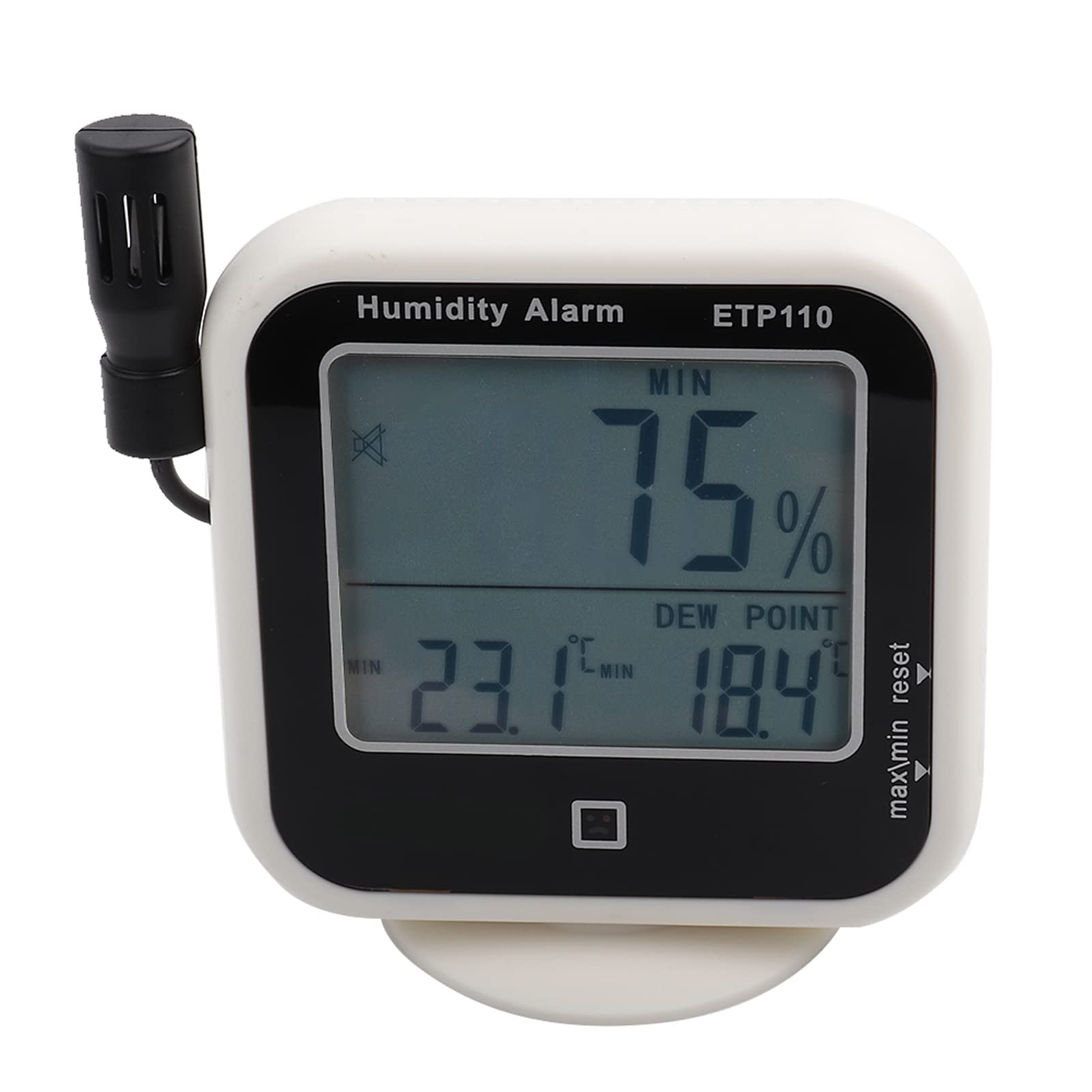 Naroote Termoigrometro Digitale ETP110 per Uso Domestico/laboratorio Misuratore del Punto di Rugiada con Allarme LED Ampio Display LCD per Officina