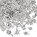 Naler Antique Silver Mixed Charms Pendants for DIY Jewelry Making and Crafting, 120 Pieces