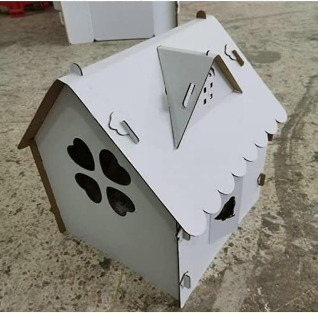 Rutexc ペーパードールハウス DIY 子供用クラフトモデル - 材料付き、色付け可能、秘密基地、大型、実用的