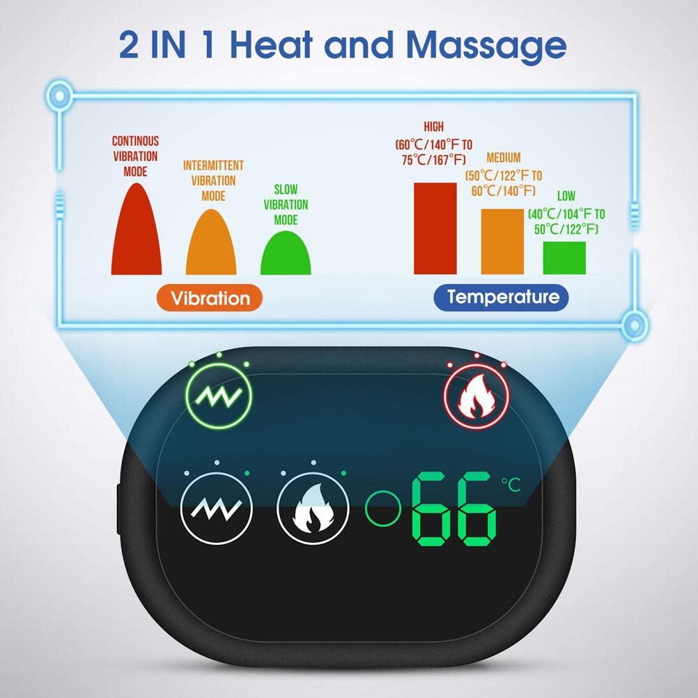 Massagegerät Heizung Schulter Wrap, Elektrisch beheizte Schulterstütze Heizgurt mit 3 Vibrationstemperaturen versenktes AC-Gelenk, Schmerzlinderung, Verstauchung