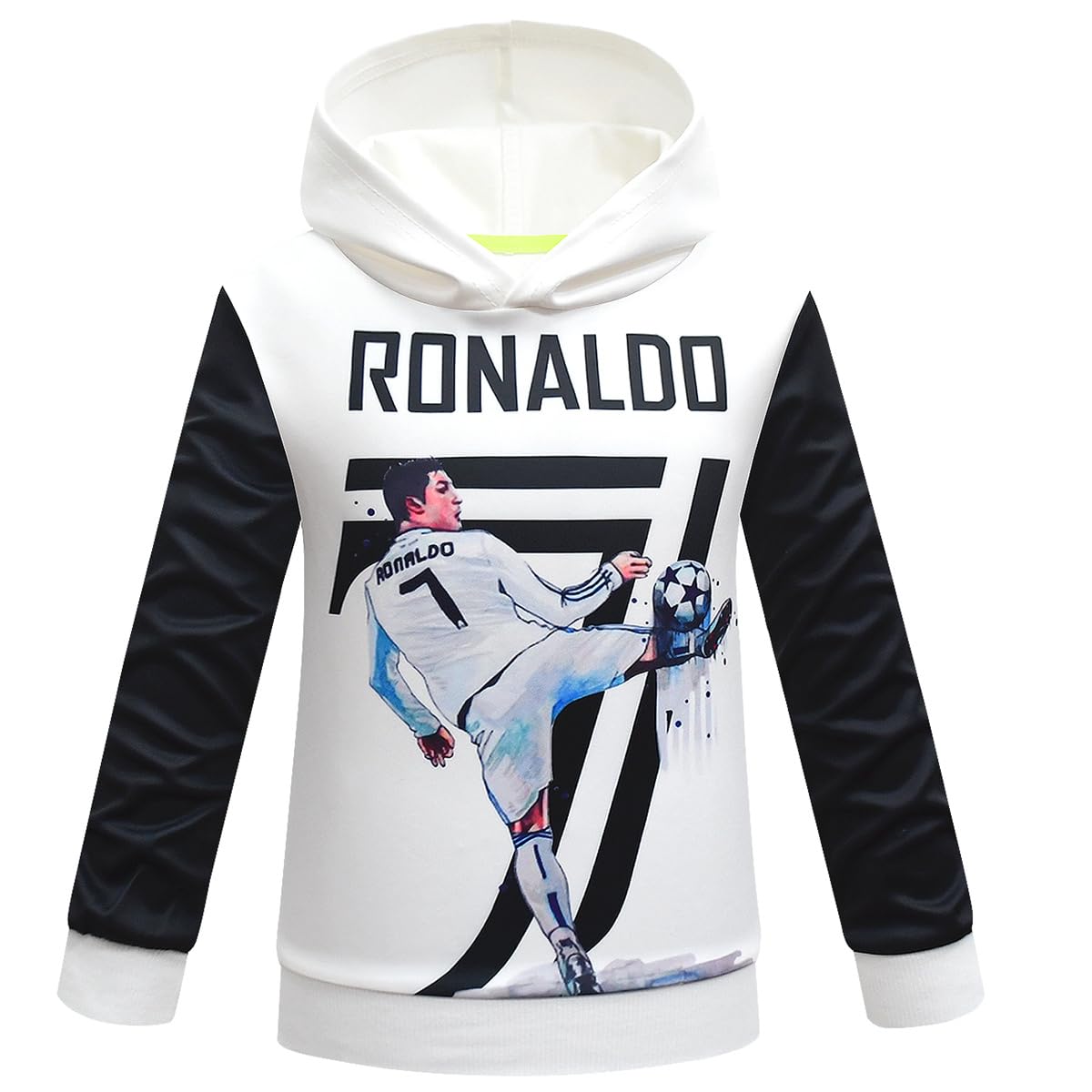 Sweat à capuche unisexe pour garçons N°7 Match de football 3D cool