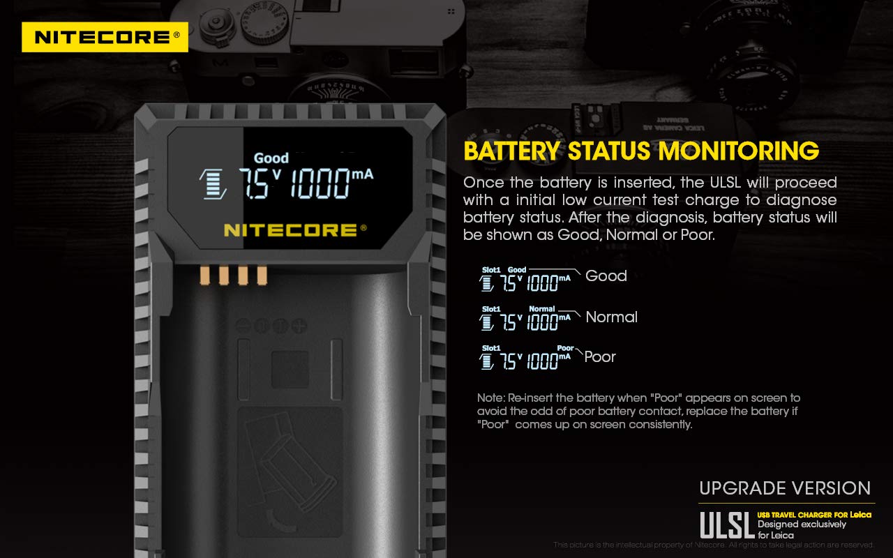 Nitecore ULSL USB-Ladegerät mit LCD-Display ,