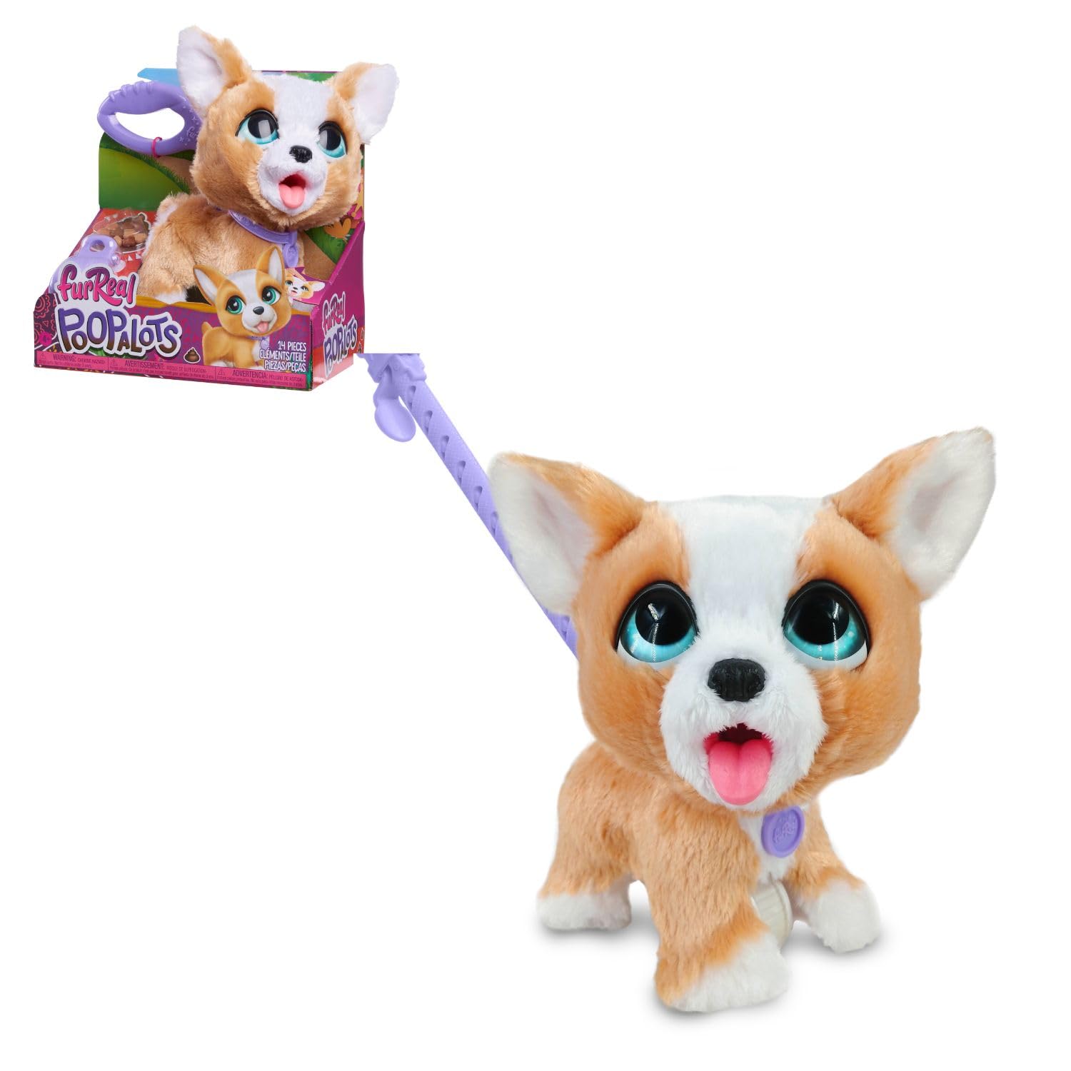 Just Play furReal Poop-A-Lots Corgi Interactive Toy, 8-inch Walking Plush Puppy, 14-pieces, Kids Toys for Ages 4 Up
