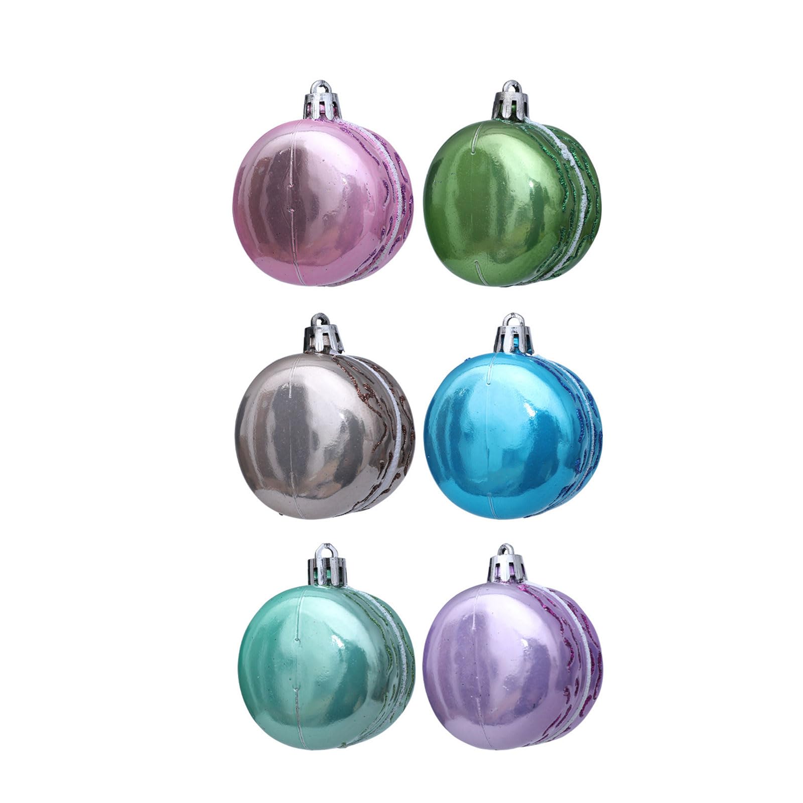 6Pieces Flavorful Macaron Themed Christmas Tree Hangers Bright Color Portable Party Decoration Unique Tree Ornament