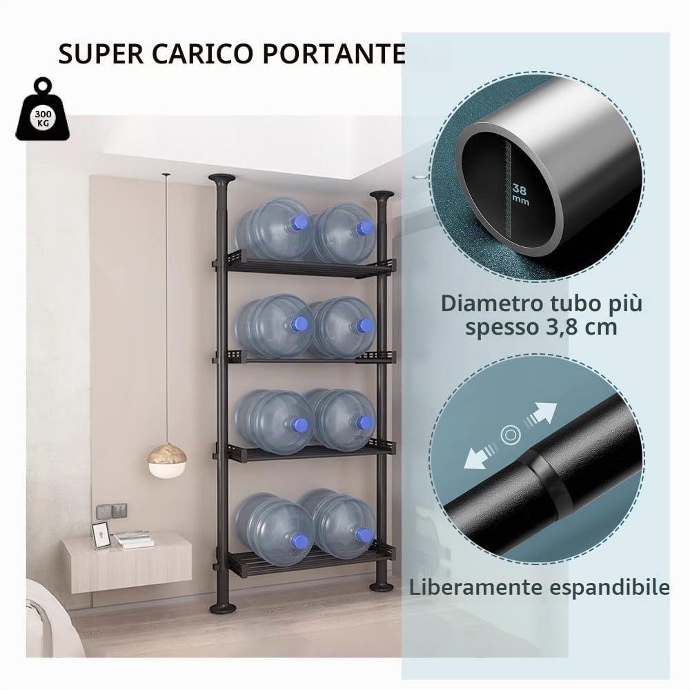 Armadio Telescopico, Cabina Armadio Regolabili in Altezza e Larghezza, Telescopico per Guardaroba, Robusto Stendibiancheria in Acciaio, Carico Massimo 60kg, per Camera da Letto