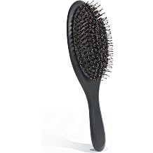 Boar Bristle Hair Brush Smoothing & Shine Enhancing for Sleek Styles, Curl Defining & Detangling. Hairbrush with Natural Bristles for All Hair Types for Women & Men
